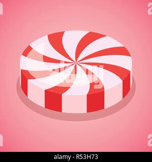 Red candy swirl icon. Isometric of red candy swirl vector icon for web design isolated on white background Stock Vector