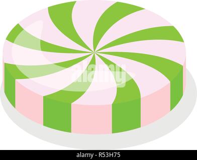 Green swirl candy icon. Isometric of green swirl candy vector icon for web design isolated on white background Stock Vector