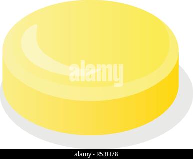 Yellow candy jelly icon. Isometric of yellow candy jelly vector icon for web design isolated on white background Stock Vector