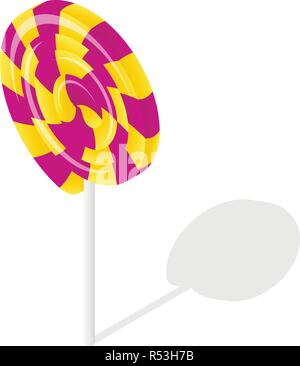 Swirl candy stick icon. Isometric of swirl candy stick vector icon for web design isolated on white background Stock Vector
