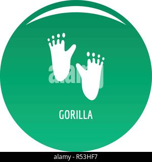 Gorilla step icon. Simple illustration of gorilla step vector icon for any design green Stock Vector