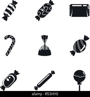 Candy icon set. Simple set of 9 candy vector icons for web design on white background Stock Vector