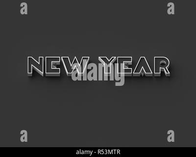 3D RENDERING WORDS 'NEW YEAR' Stock Photo