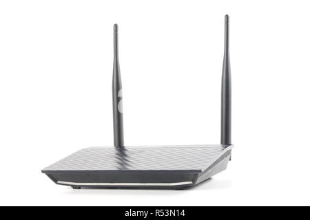 Modern wireless internet router isolated on white background Stock Photo