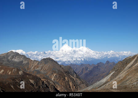 Kangchenjunga seen from the Lumba Sumba La in Eastern Nepal Stock Photo