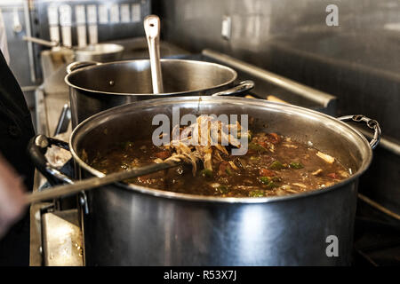 Chicken and Andouille Sausage Gumbo Stock Photo