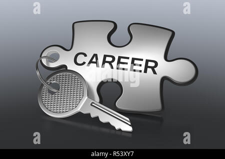 jigsaw puzzle with a key Stock Photo