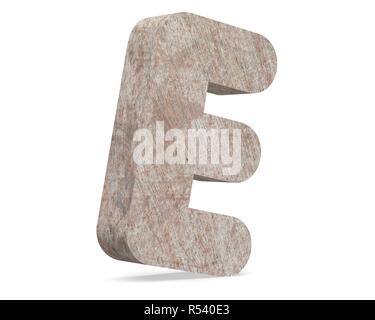 Conceptual old rusted metal capital letter -E, iron or steel industry piece isolated white background. Educative rusty material, aged vintage surface, Stock Photo