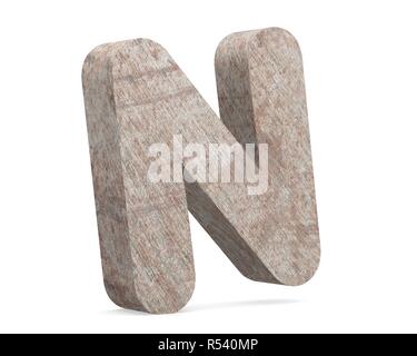 Conceptual old rusted metal capital letter -N, iron or steel industry piece isolated white background. Educative rusty material, aged vintage surface, Stock Photo