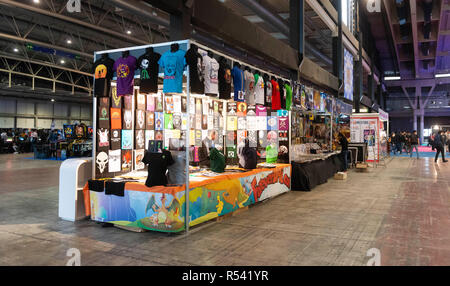 Barcelona, Spain. 29th November, 2018. A lot of video games merchandising at the Barcelona Games World 2018 at Gran Via Fira on November 28, 2018 in Barcelona, Spain. © Victor Puig/Alamy Live News Stock Photo