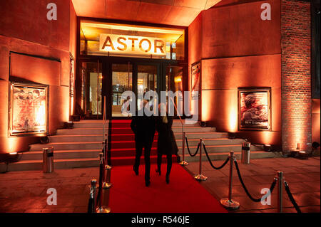 Hamburg, Germany. 29th Nov, 2018. Gustav Peter Wöhler (l), actor, and his husband Albert Wiederspiel, director of the Hamburg Film Festival, come to the opening of the Astor Film Lounge in Hafencity. Credit: Georg Wendt/dpa/Alamy Live News Stock Photo