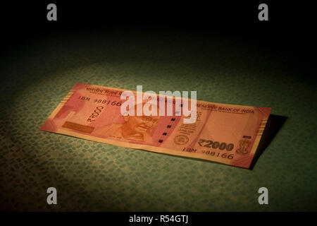 Close-up Abundance Money New Indian Two-Thousand Rupees Banknote Nobody Stock Photo