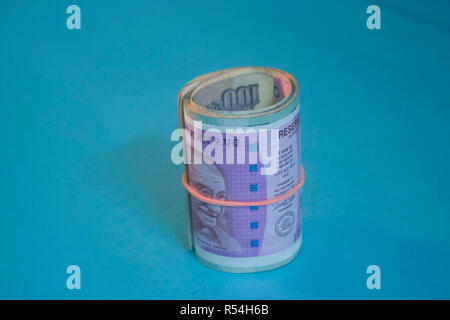 2000 and 100 rupee Bundle banknote India, Stock Photo