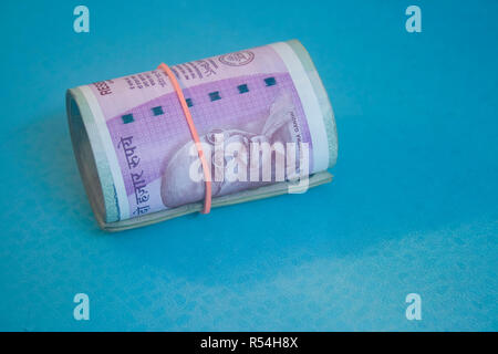 two thousand rupees rolls Bundle Stock Photo