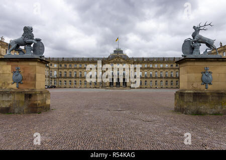 Das Neues Schloss (New Castle). Palace of the 18th century in baroque style. Stuttgart. Germany Stock Photo