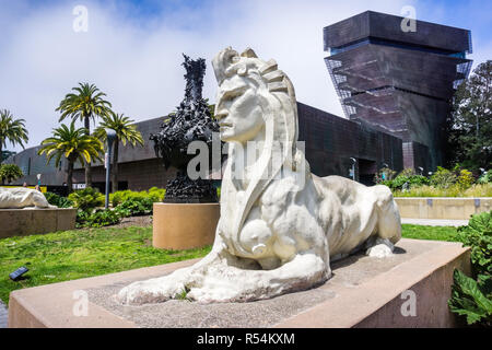 Sphinx Statue by Arthur Putnam located in front of De Young Museum Stock Photo