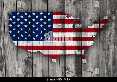 Map and flag of USA on weathered concrete Stock Photo - Alamy