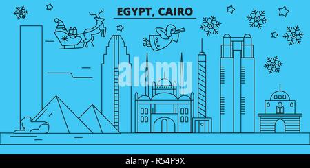 Outline Cairo Egypt City Skyline with White Buildings. Vector ...