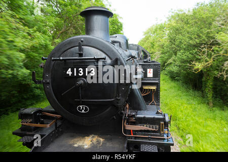 Steam engine number 41313 running on the Isle of Wight steam Railway ...