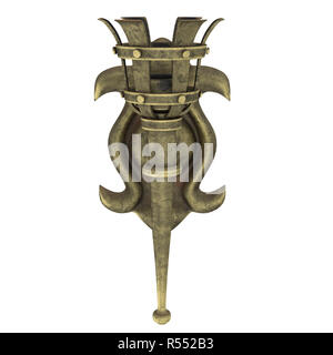 medieval bronze wall torch on an isolated white background, 3d illustration Stock Photo