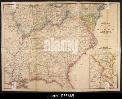 A map of the Seat of Civil War in America. Map of the Seat of Civil War in America, October, 1862. London : Davies & Co., [1862]. Source: Maps 71490.(75.). Language: English. Stock Photo