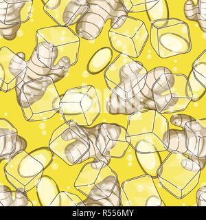 Seamless pattern with ginger. Stock Vector