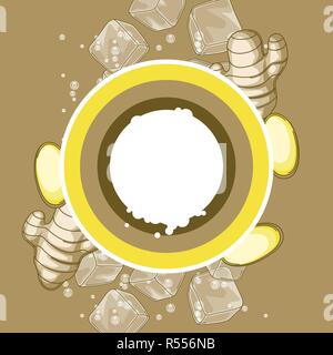 Background with ginger. Stock Vector