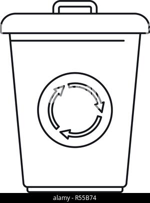 Recycling bin icon. Outline illustration of recycling bin vector icon for web design isolated on white background Stock Vector