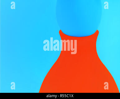 Orange Vase On A Blue Background Stock Photo