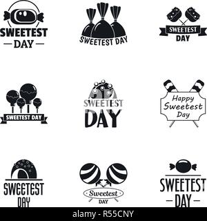 Enjoy sweetest day logo set. Simple set of 9 enjoy sweetest day vector logo for web design on white background Stock Vector