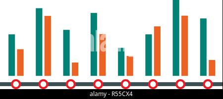 Diagram column icon. Flat illustration of diagram column vector icon for web design Stock Vector