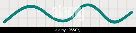 Green linear graph icon. Flat illustration of green linear graph vector icon for web design Stock Vector