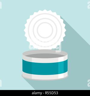 Open tin can icon. Flat illustration of open tin can vector icon for web design Stock Vector