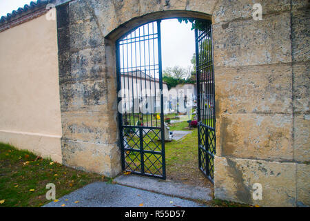 Entrance to the graveyard. Rascafria, Madrid province, Spain. Stock Photo