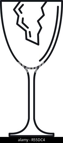 Broken glass wine thin line icon Stock Vector Image & Art - Alamy