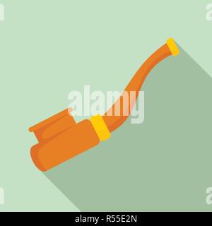 Cannabis smoking pipe icon. Flat illustration of cannabis smoking pipe vector icon for web design Stock Vector
