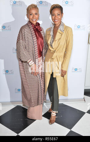 Adrienne Banfield Jones and Jada Pinkett Smith on October 23, 2018 in New York City. Stock Photo