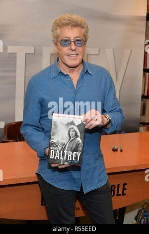 Roger Daltrey signs copies of his new book 'Thanks A Lot Mr. Kibblewhite' at Barnes & Noble, 5th Avenue on October 26, 2018 in New York City. Stock Photo