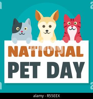 National pet day concept background. Flat illustration of national pet day vector concept background for web design Stock Vector