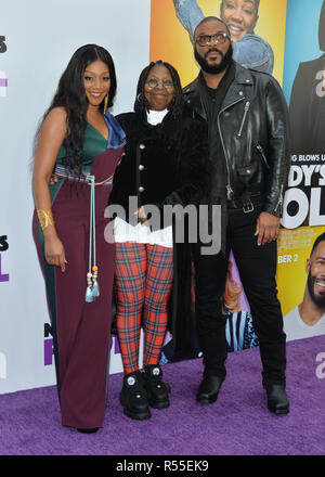 Tiffany Haddish, Whoopi Goldberg and Tyler Perry attend 'Nobody's Fool' New York Premiere at AMC Lincoln Square Theater on October 28, 2018 in New Yor Stock Photo