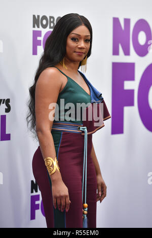 Tiffany Haddish attends 'Nobody's Fool' New York Premiere at AMC Lincoln Square Theater on October 28, 2018 in New York City. Stock Photo