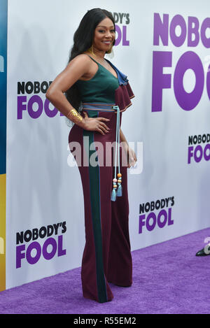 Tiffany Haddish attends 'Nobody's Fool' New York Premiere at AMC Lincoln Square Theater on October 28, 2018 in New York City. Stock Photo