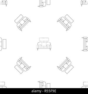 Living room sofa pattern seamless vector repeat geometric for any web design Stock Vector