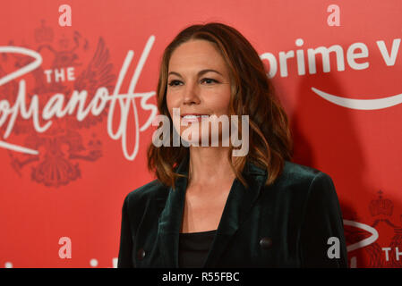 Diane Lane attends the premiere of the Amazon Prime Video web TV series 'The Romanoffs' at the Russian Tea Room on October 11, 2018 in New York City. Stock Photo