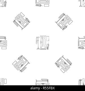 Home door interior pattern seamless vector repeat geometric for any web design Stock Vector