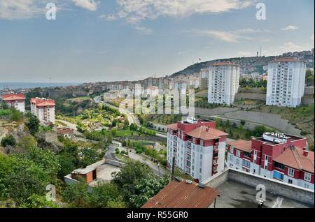 Trabzon, Turkey - September 8, 2018. View over Trabzon, Turkey with Zagnos Vadisi park and residential buildings. Stock Photo