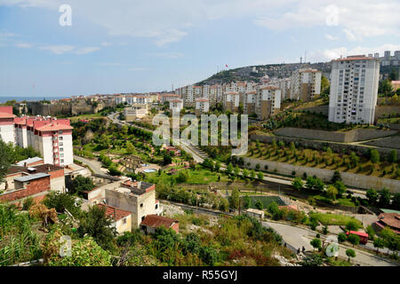 Trabzon, Turkey â€“ September 8, 2018. View over Trabzon, Turkey with Zagnos Vadisi park and residential buildings. Stock Photo