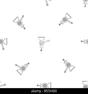 Hand meat grinder pattern seamless vector repeat geometric for any web design Stock Vector