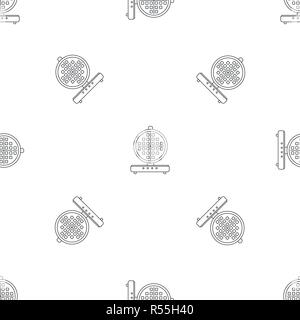 Round waffle machine pattern seamless vector repeat geometric for any web design Stock Vector