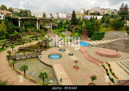 Trabzon, Turkey - September 8, 2018. View of Zagnos Vadisi park in Trabzon, with surrounding buildings. Stock Photo